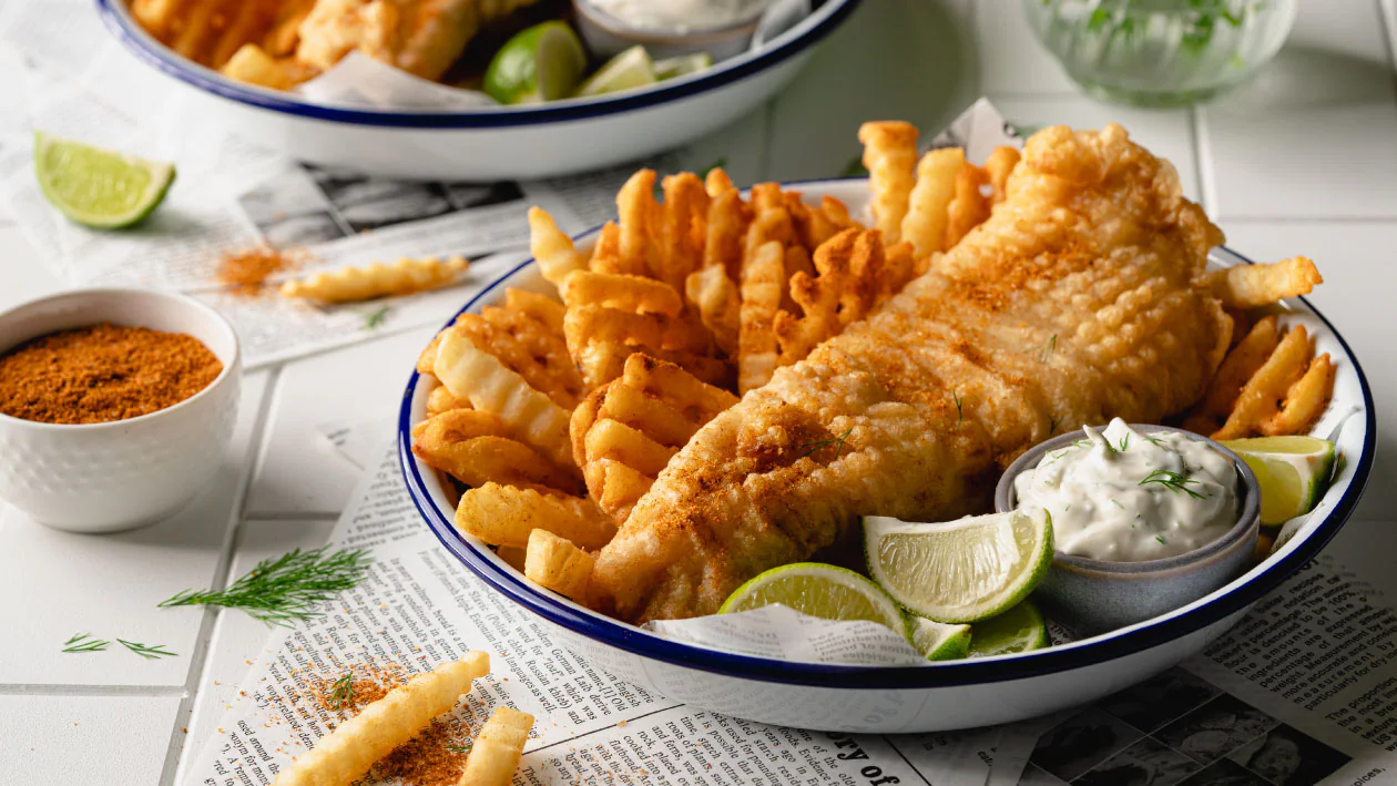 طريقة عمل السمك مع البطاطا المقلية fish and chips