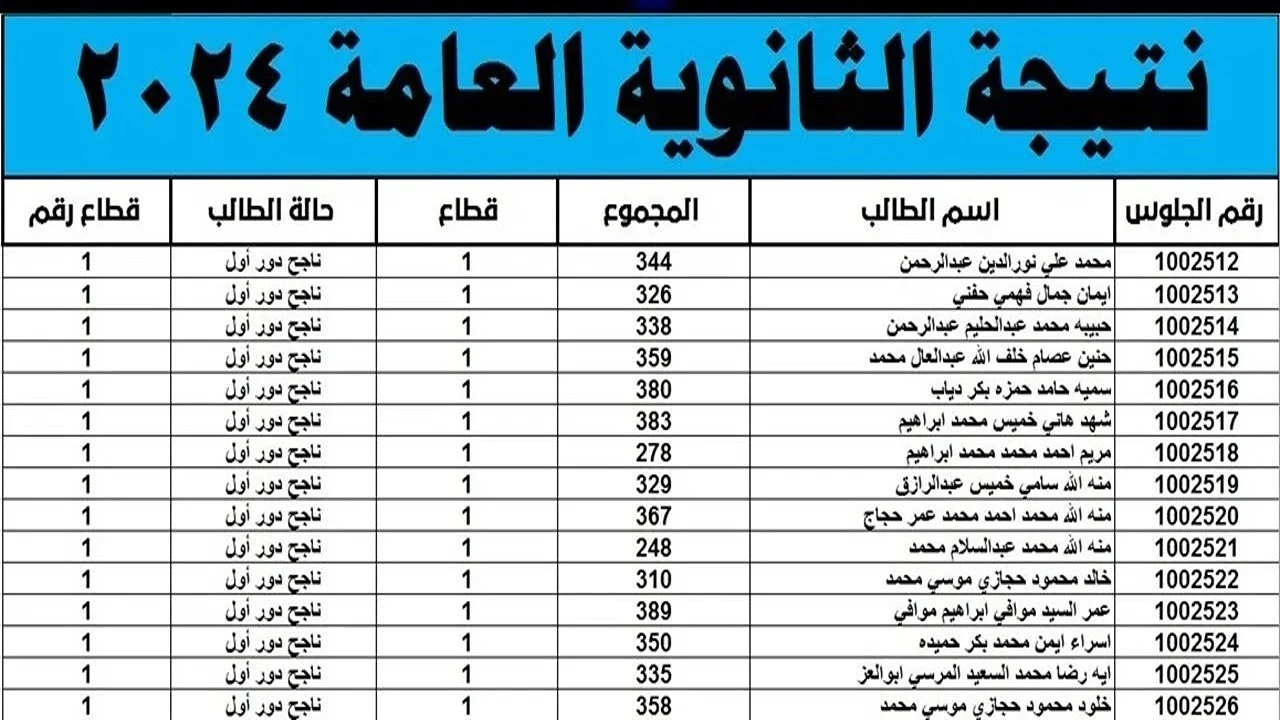 تاكد من النتيجة رسمياً .. رابط نتيجة الثانوية العامة 2024 برقم الجلوس بالدرجات