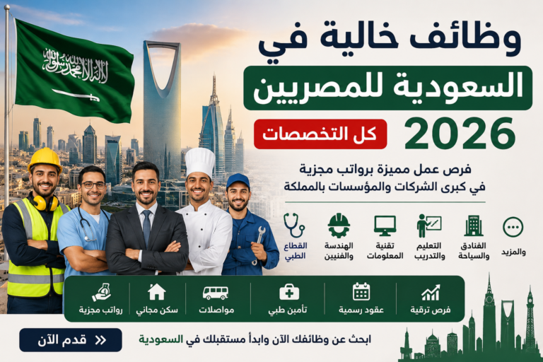 وظائف خالية في السعودية للمصريين 2026 | كل التخصصات