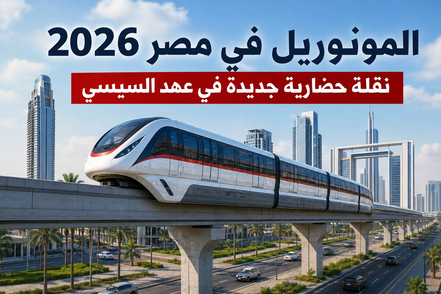 المونوريل في مصر 2026.. مشروع السيسي الذي يغيّر شكل المواصلات للأبد