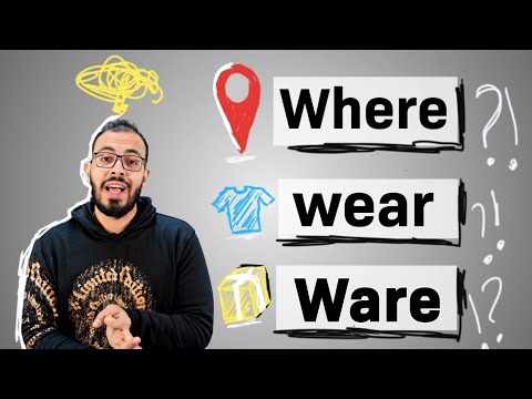 المتشابهات | الفرق بين Where, wear, ware, were, whir, we’re, war. 2026