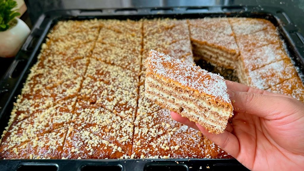 كروكي الطبقات فالسنيوة.. ناجح وطري ويخرج كميات كبيرة مع اسهل طريقك لعمل الطبقات #حلويات