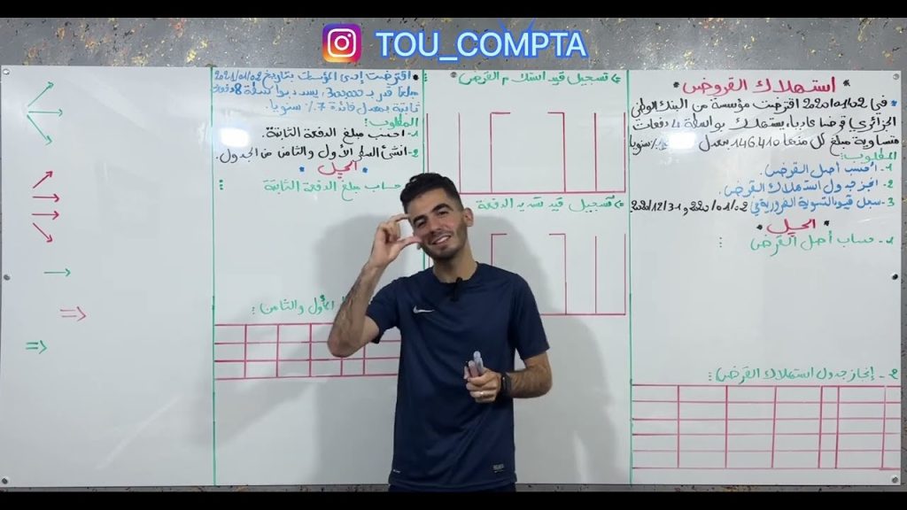 الحصة 32 :-محاسبة-استهلاك القروض"حساب جدول الإستهلاك+ V0 +الدفعة + القيود " الأستاذ توهامي Bac2023-