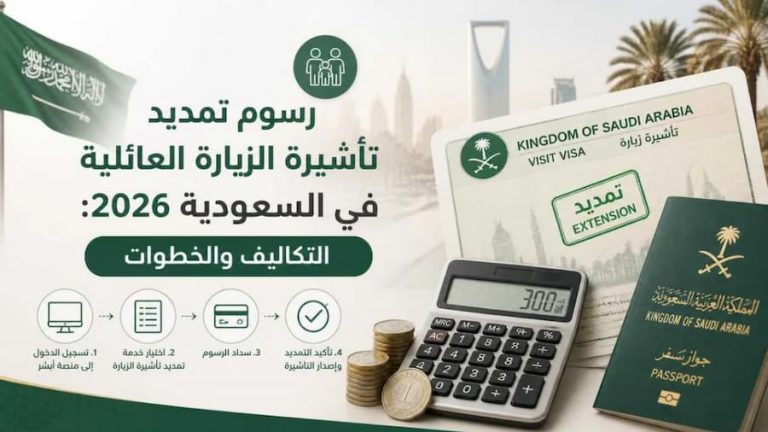 تمديد تأشيرة الزيارة العائلية في السعودية 2026 | الشروط والخطوات والرسوم