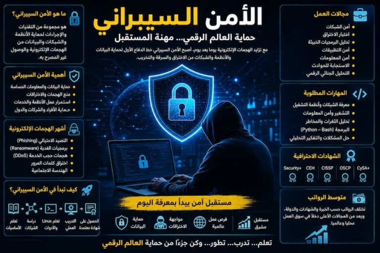 الأمن السيبراني (Cyber Security) 2026 .. الدليل الكامل لدراسة التخصص وفرص العمل والرواتب