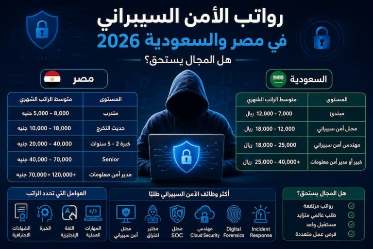 رواتب الأمن السيبراني في مصر والسعودية 2026 .. هل المجال يستحق؟