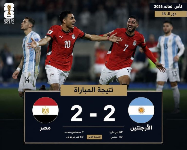 أهداف مباراة مصر والأرجنتين حتى الآن في كأس العالم 2026 .. تعادل مثير وأسماء المسجلين