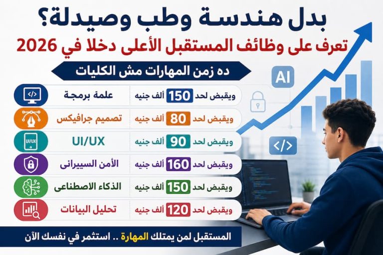 بدل هندسة وطب وصيدلة ؟ الحقيقة الكاملة عن وظائف المستقبل ورواتبها في 2026