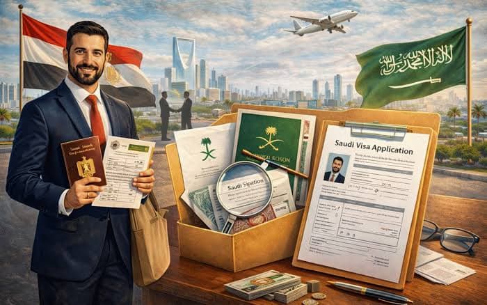 كيف تحصل على تأشيرة عمل لأول مرة من مصر إلى السعودية ؟ دليل شامل 2026