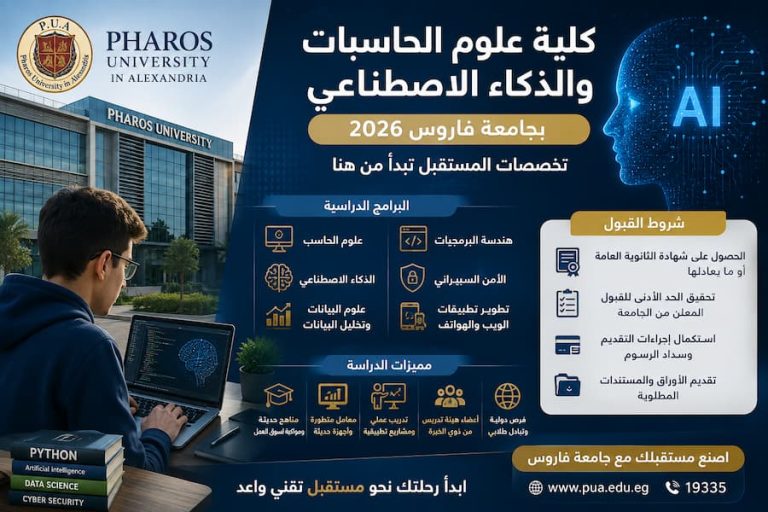 كلية علوم الحاسبات والذكاء الاصطناعي بجامعة فاروس 2026.. البرامج الدراسية وشروط القبول والمستقبل الوظيفي