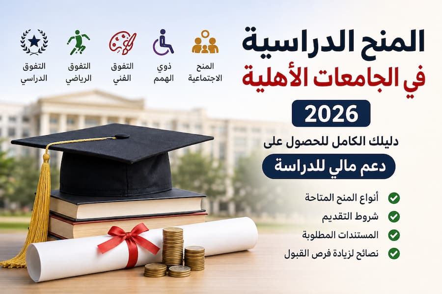 المنح الدراسية في الجامعات الأهلية 2026 .. دليلك الكامل للحصول على دعم مالي للدراسة