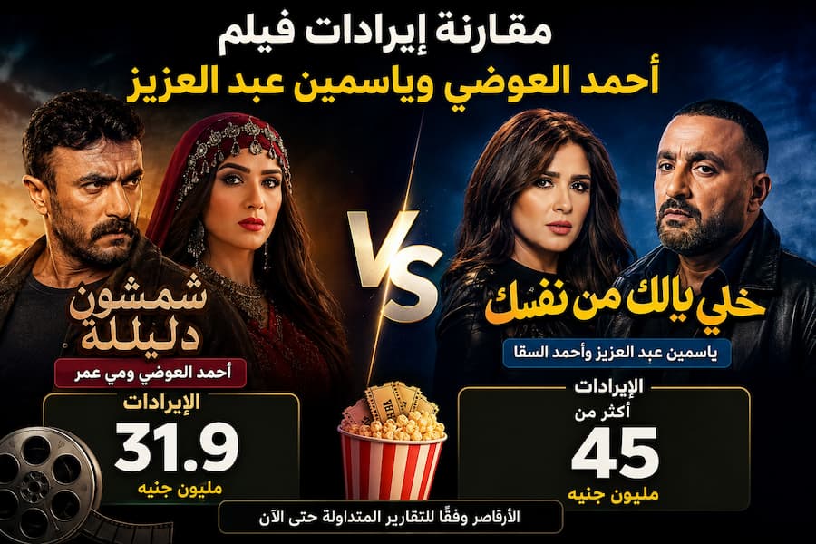 مقارنة إيرادات فيلم أحمد العوضي وياسمين عبد العزيز.. من يتصدر شباك التذاكر؟