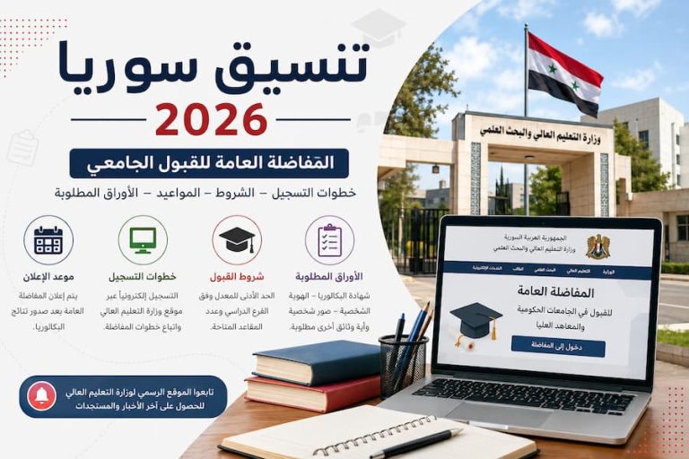 تنسيق الجامعات في سوريا 2026.. موعد إعلان المفاضلة العامة وخطوات التسجيل والشروط