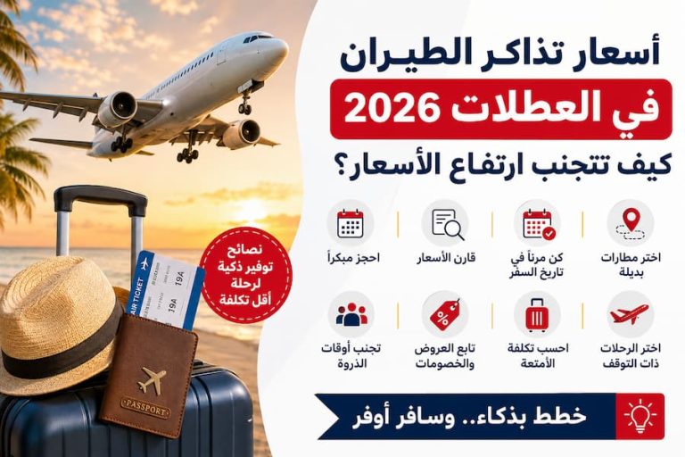 أسعار تذاكر الطيران في العطلات 2026.. كيف تتجنب ارتفاع الأسعار؟
