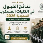 نتائج القبول في الكليات العسكرية السعودية 2026 .. رابط الاستعلام وخطوات ما بعد الترشيح