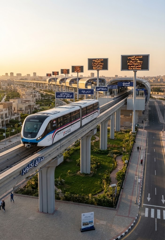 تشغيل المونوريل التجريبي يقترب.. 7 محطات جديدة وربط حدائق أكتوبر بمحطة الحصري
