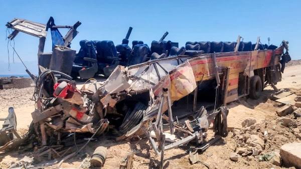حادث جنوب سيناء اليوم.. آخر تطورات أتوبيس نويبع وأسماء المصابين